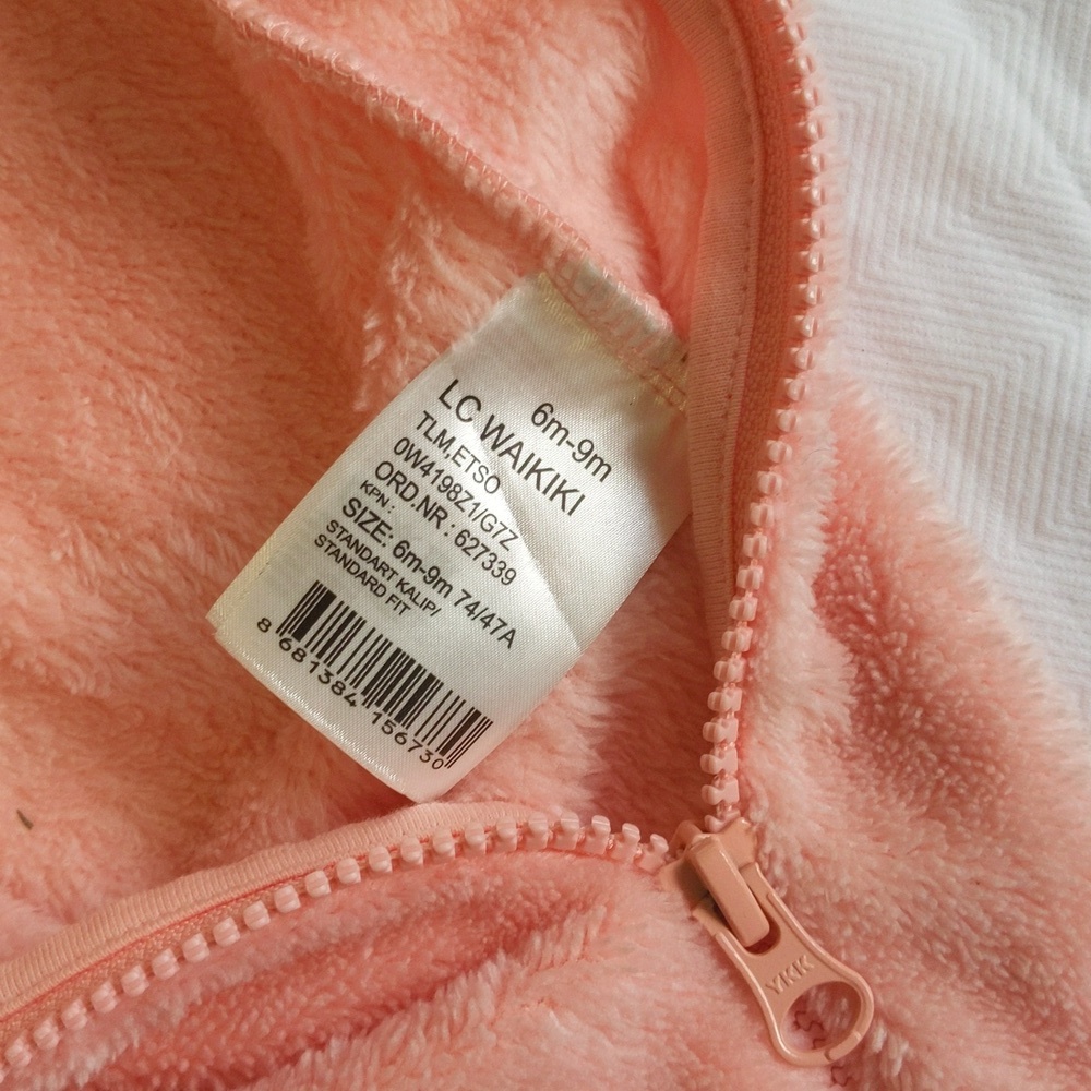 NEW lc waikiki fluffy peach kitten bunting suit 6-9 months baby girl - Picture 8 of 10